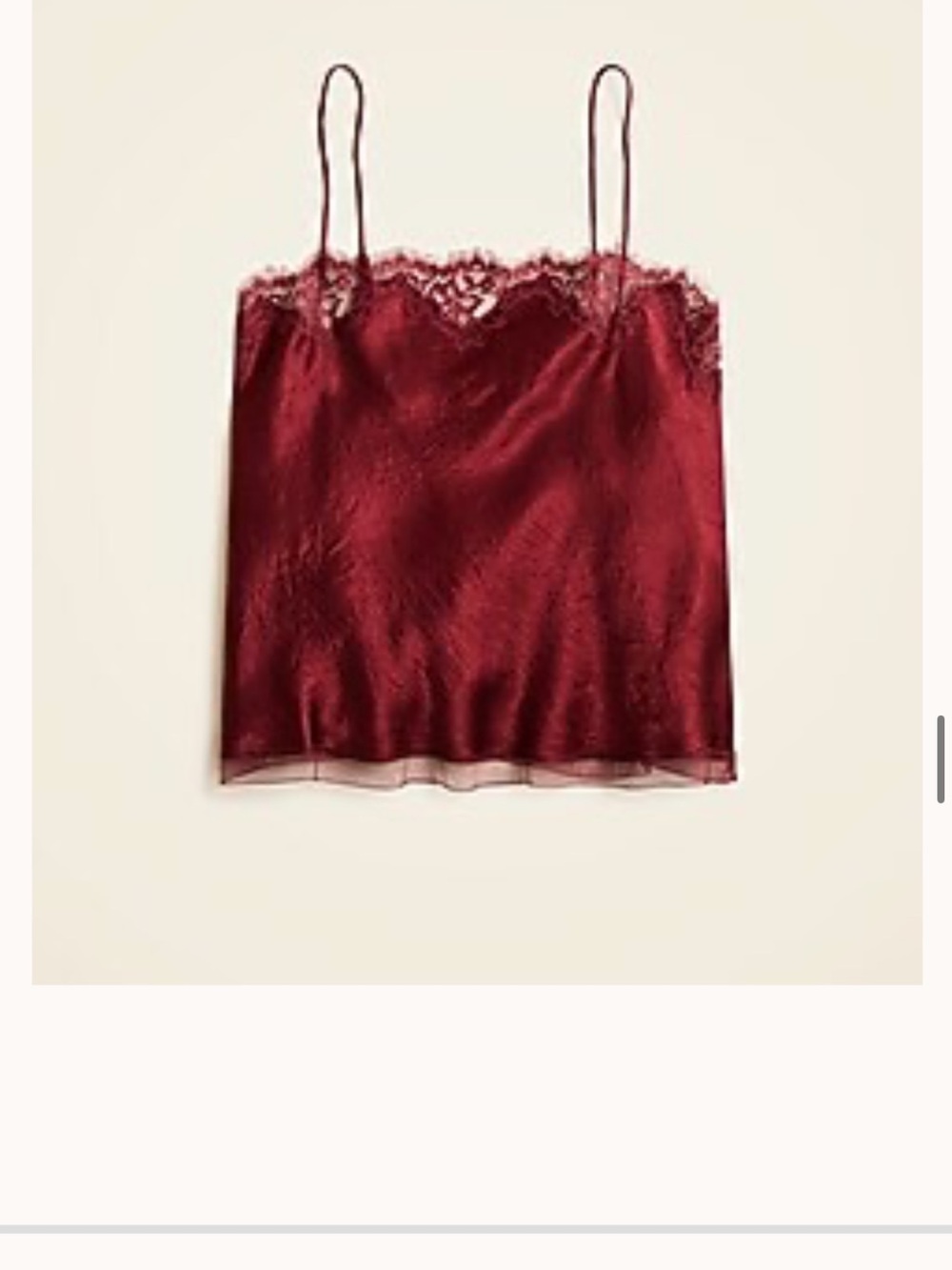 J.Crew Lace-trim camisole top in textured satin